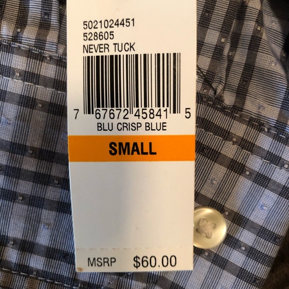 NWT Van Heusen Button Down Casual Shirt Blue Sz S - Picture 7 of 7